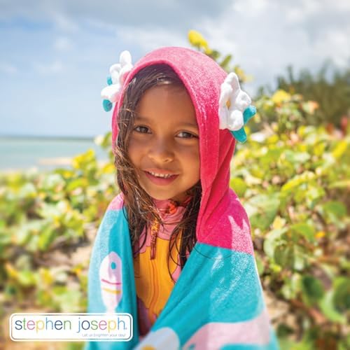 Stephen Joseph Ship Kids Hooded Bath Beach Towel - Cute Characters 100 Cotton Velour