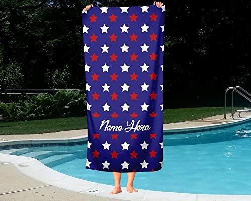 Personalized Corner Extra Large America USA July 4th Towel