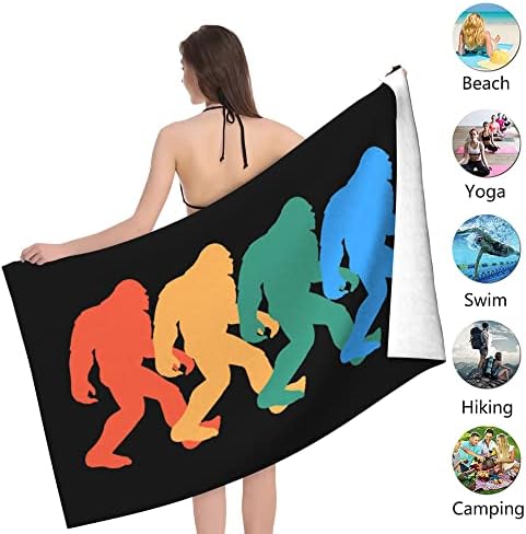 HUIANBPO Retro Bigfoot Microfiber Beach Towel 32x52inx