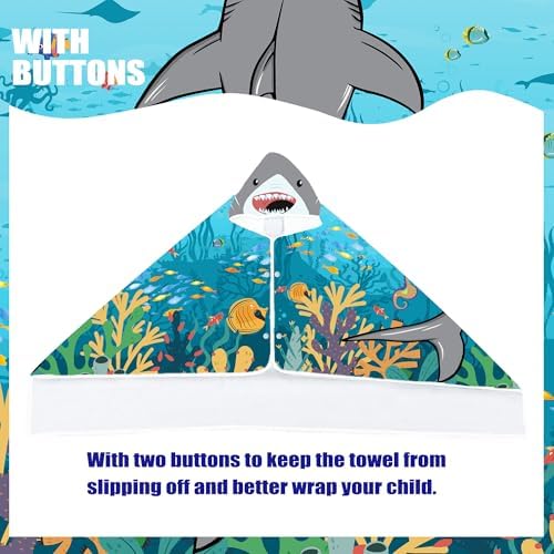 FUTBU Shark Hooded Beach Towel