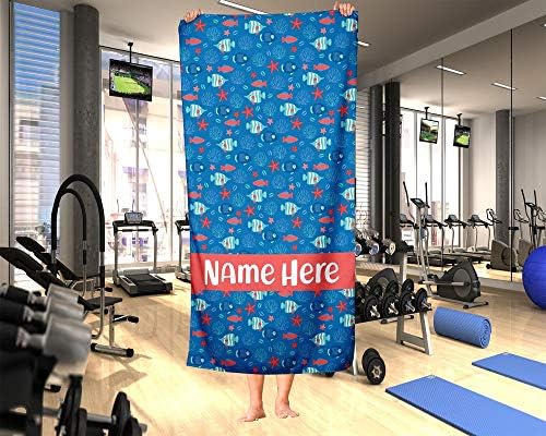Personalized Corner Extra Large Ocean Fish Towel for Kids