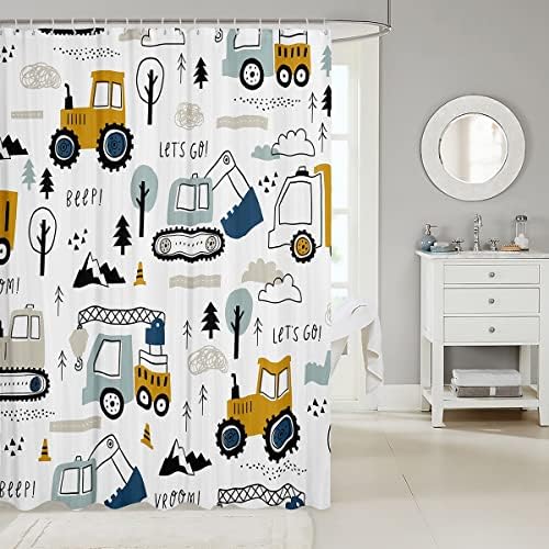 Feelyou Cartoon Car Kids Bath Shower Curtain Set