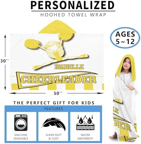 Deven Cheesy Yellow Microfiber Kids Bath Towel for Boys Girls