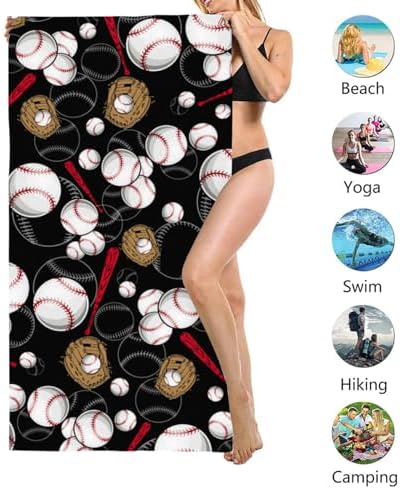 Baseball Beach Towel 52x33 Microfiber Big