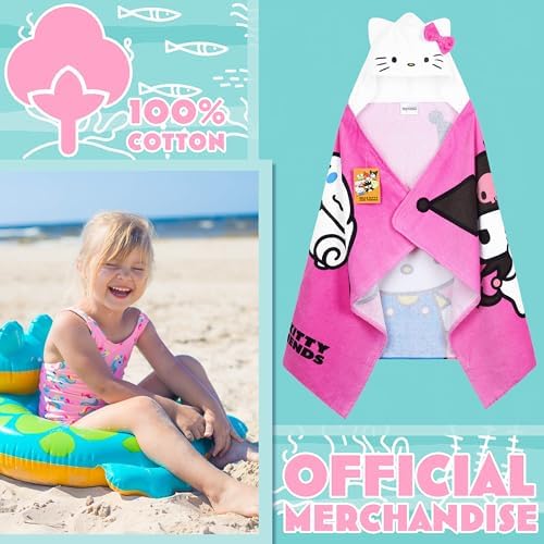Hello Kitty Beach Towel with Hood Perfect Beach Gift