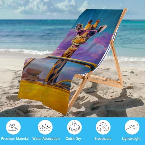 Funny Giraffe Beach Towel WZOMT Microfiber Beach Towels for Beach Days