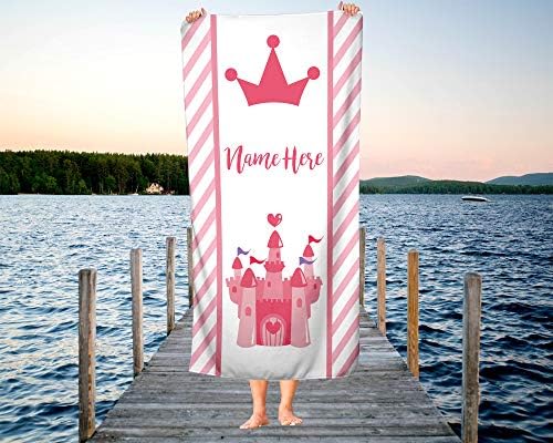 Personalized Pink Princess bath towel make bath fun