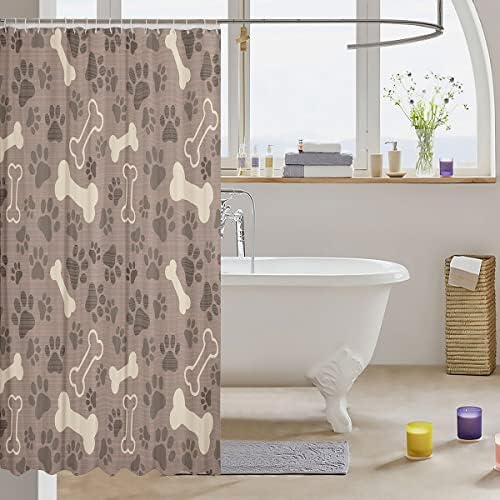 Homersive Animal-Themed Dog Bone Patterned shower curtain