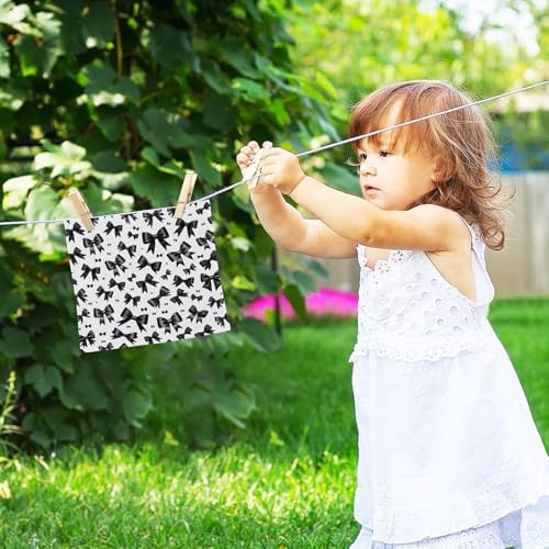 YANENDIE Black Bows Washcloths