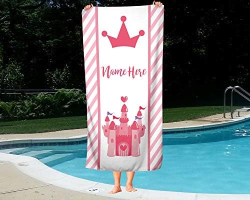 Personalized Pink Princess bath towel make bath fun