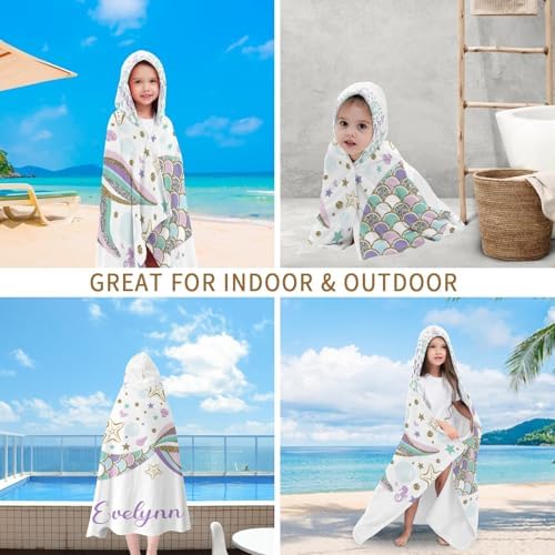 Deven Mermaid Kids Beach Bath TowelsPersonalized in Kids Design