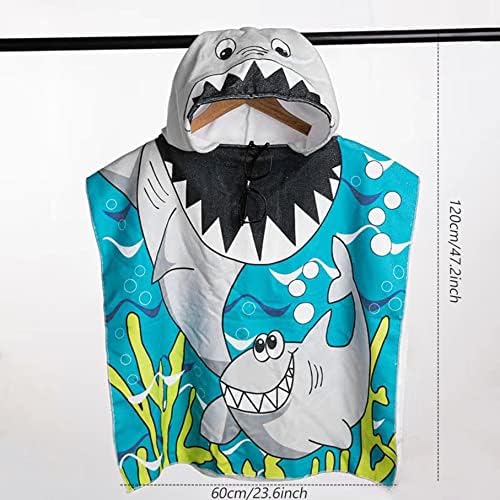 JZLEJC Kids Shark Pattern Hooded Bath Towel