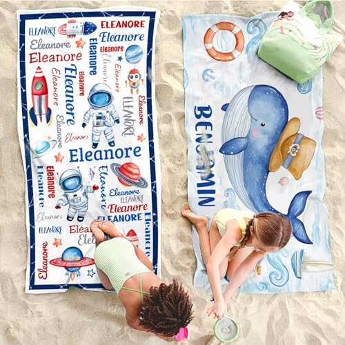 Personalized Beach Towels for Boys with Custom Name
