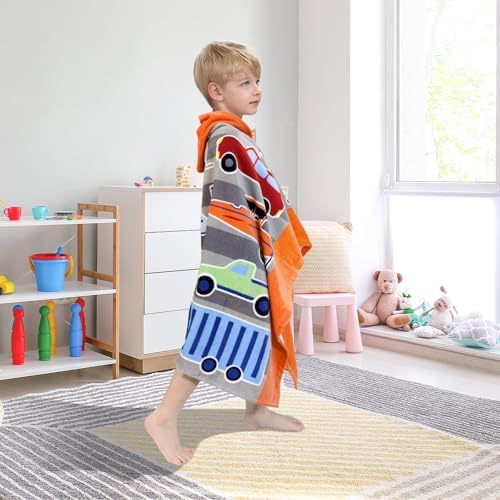 vehicle grey hoop bath towel for kids 30x50