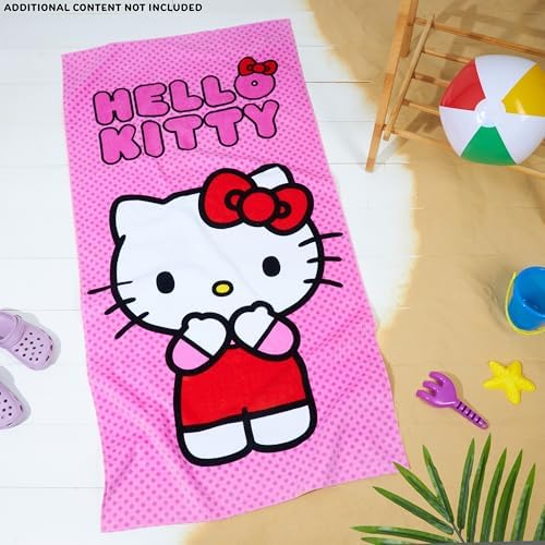 Hello Kitty Kids Beach Towel - Quick Dry 55x28 Pink