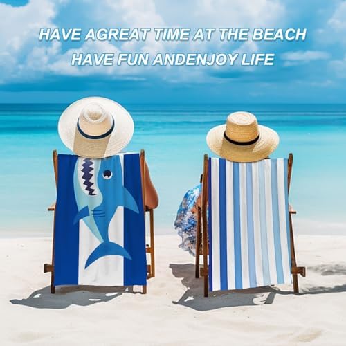 2Pack Kids Beach Towels for Boys Girls 30x60 Microfiber Sand-Free