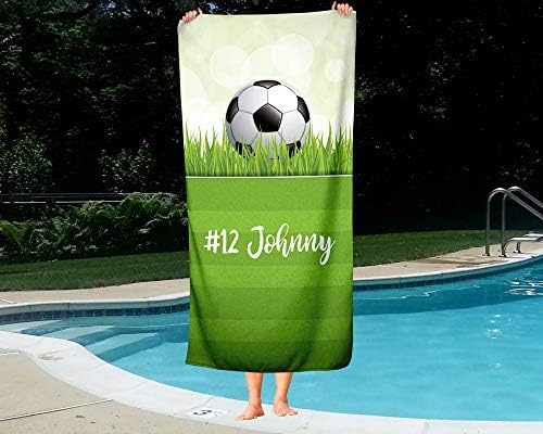 Personalized Soccer-Themed Travel Towels for Kids Red Beach Fun