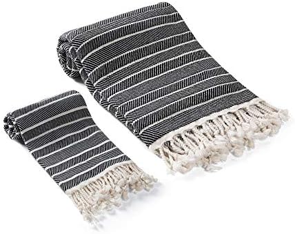 OliveLinen Cloud Soft Turkish Towel Set Luxury Hand-Loomed Cotton