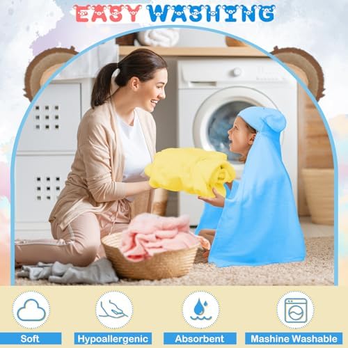 XTinmee Soft Absorbent Bear Ears Hooded Towels for Toddlers 28x47 inch