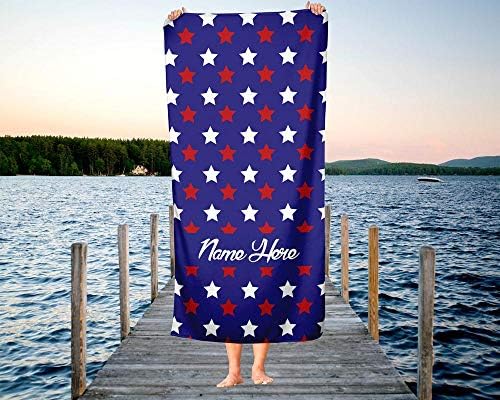 Personalized Corner Extra Large America USA July 4th Towel