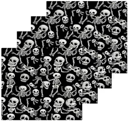 Playful Skeleton Pattern Washcloth Set for Face and Body