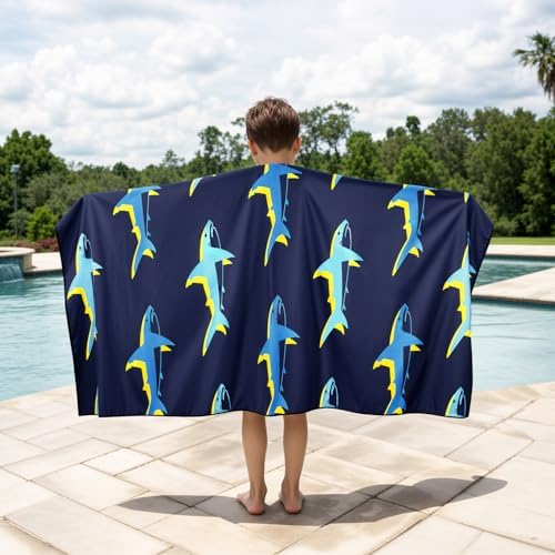 MelonBoat Shark Beach Towel Bright Lightweight Ideal for Travel Swimming