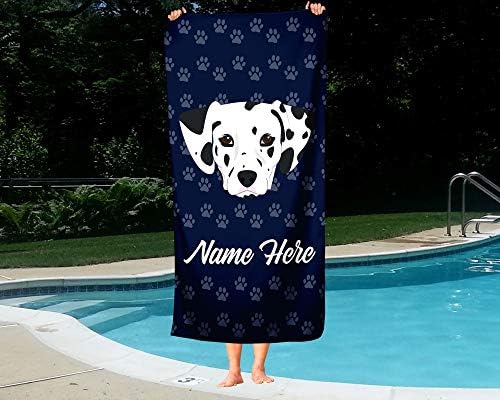 Personalized Dalmatian Face Beach and Bath Towels - Large and Medium