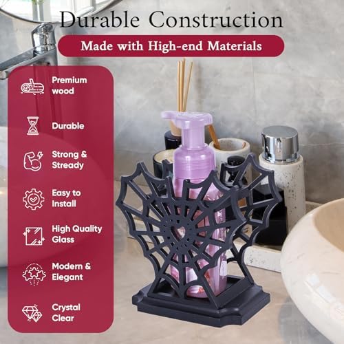 Heart-Shaped Halloween Soap Holder with Spider Web Design