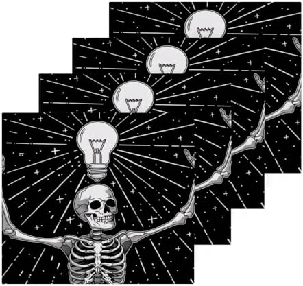 Stay Clean All Day - PachyLuu Skeleton Lightbulb Pattern Washcloth Set