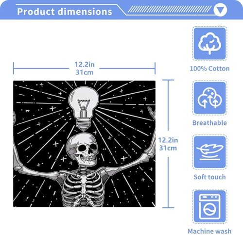 Stay Clean All Day - PachyLuu Skeleton Lightbulb Pattern Washcloth Set