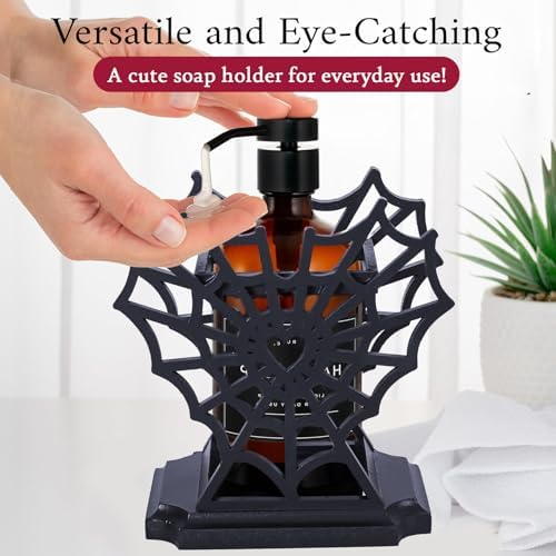 Heart-Shaped Halloween Soap Holder with Spider Web Design