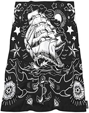 Luxury Nautical Bath Towels - Shark Boat Towels for Home Beach Camping