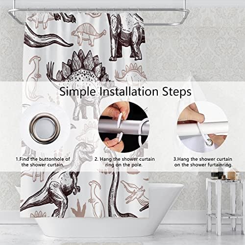 Dinosaur World Bathroom Shower Curtain