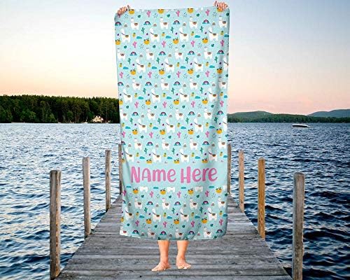 Personalized Llama Pattern Towel for Kids and Adults