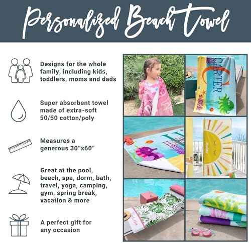 Personalized beach towel by PMM