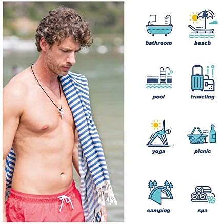 Hencely Oversized Striped Turkish Beach Towels 37x71 100 Cotton