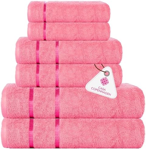 Eternal 6-Piece Cotton Towel Set in Pink
