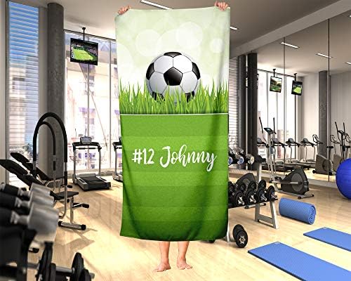 Personalized Soccer-Themed Travel Towels for Kids Red Beach Fun