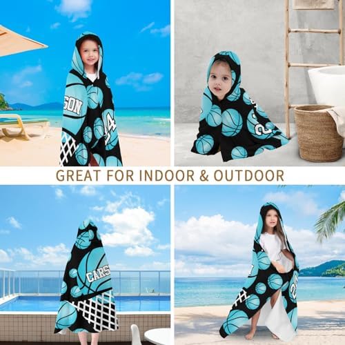 Eiis Unidesign Hooded Towels for Kids 3-10 Yrs Turquoise Sport
