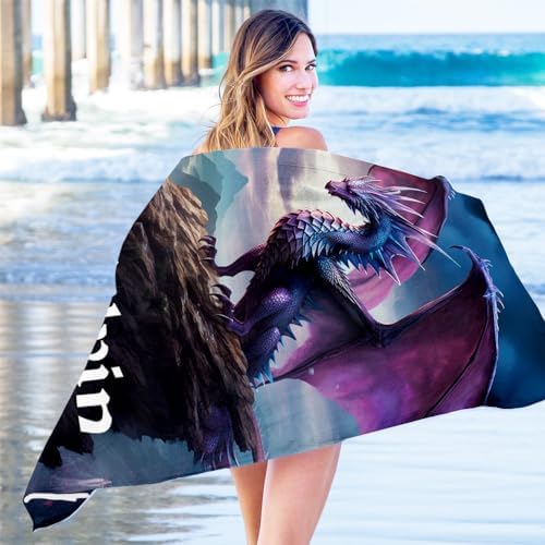 Personalized Dragon Beach Towel