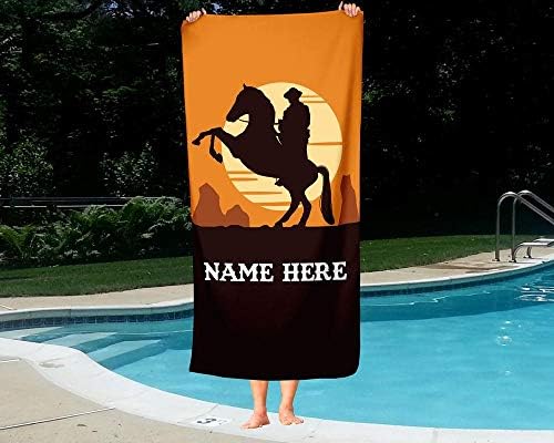 Personalized Corner Extra Large Cowboy Horse Towel