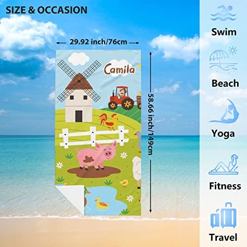 Deven Farm Animal Beach Towels for Kids 30x60 inches