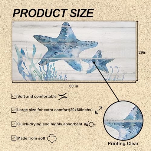 Vibrant Starfish Beach Towel Essential Summer Pool Beach Gift