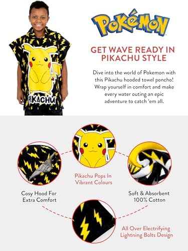 Pokemon Towel Poncho Boys Cozy Beach Towels