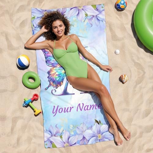 Personalized 40x70 Butterfly Beach Towel