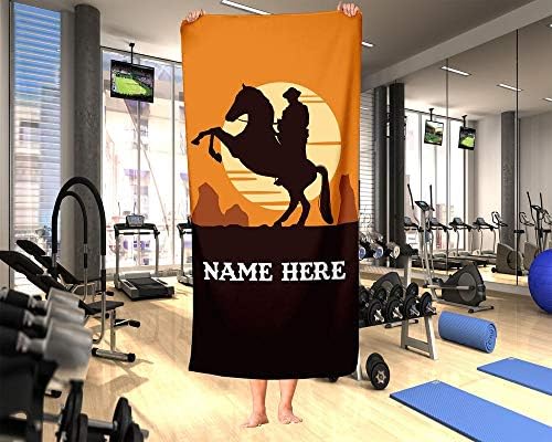 Personalized Corner Extra Large Cowboy Horse Towel