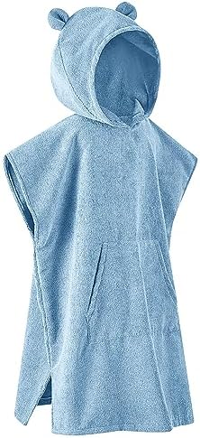 MissShorthair Towel Poncho for Kids Hooded Beach Towel