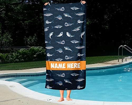 Extra Large Thick Cotton Shark Towels Personalized Design Beach and Travel Use