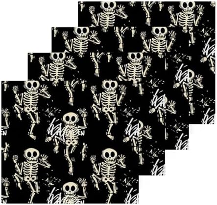 PaChyLuu Halloween Skeleton Washcloths - Fun Durable 12x12 Cleaners for BathGymTravel