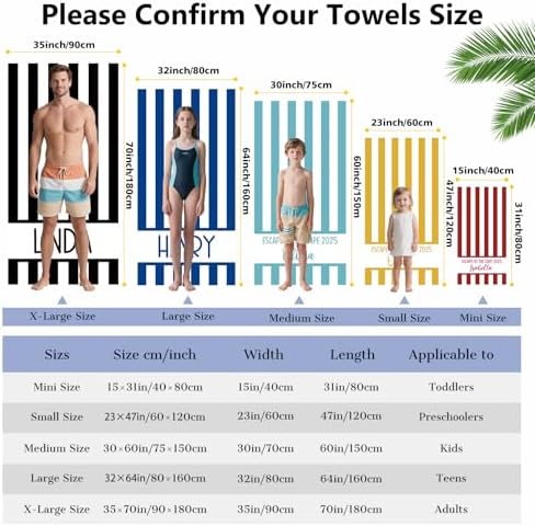 Personalized Beach Towels with Name Logo 400GSM
